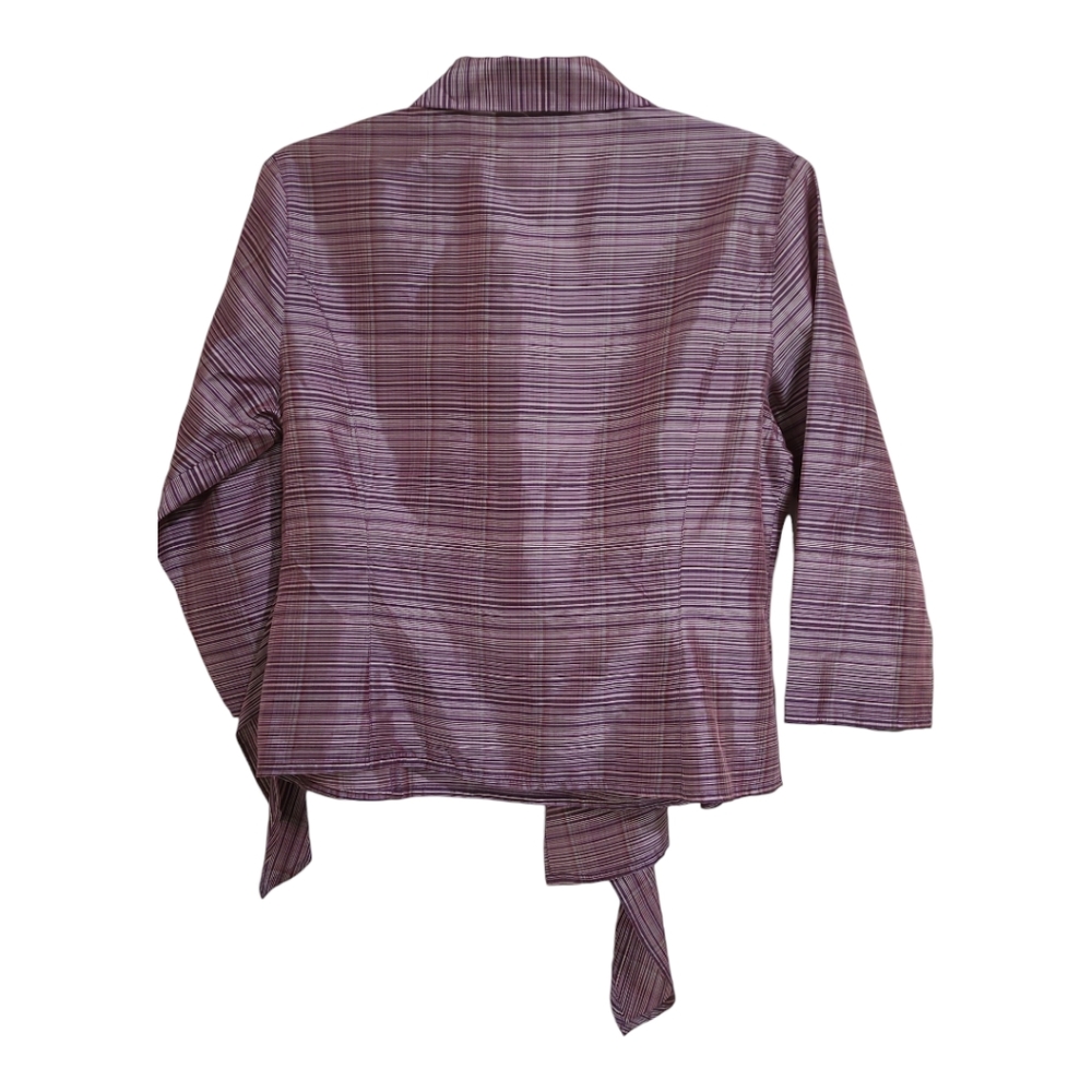 Dressbarn Plum Silk Wrap Top Sz M - Picture 5 of 5